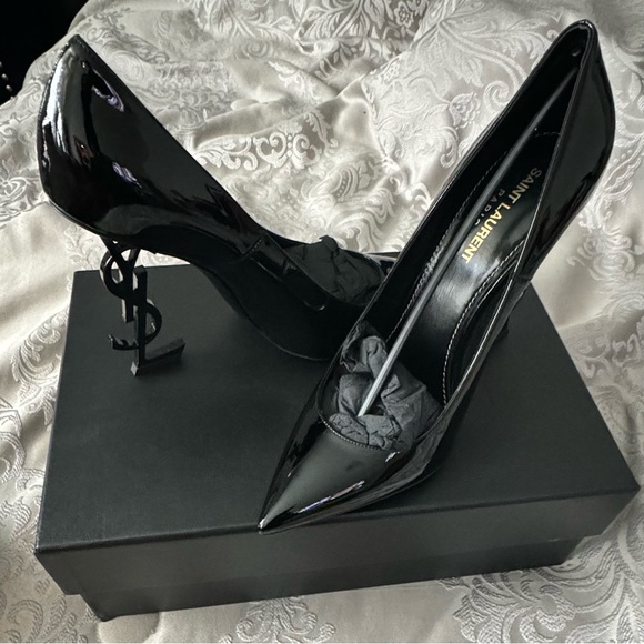 SAINT LAURENT YSL Black Patent Leather OPYUM Pumps size 39 EU/9 US (New) - Picture 5 of 10